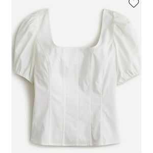 J.Crew Puff-sleeve Squareneck Blouse